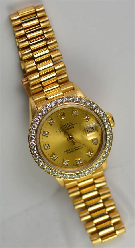 rolex datejut diamonds gold